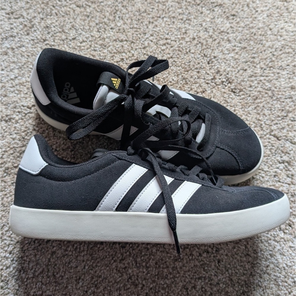 Adidas Women's Sz 9 VL Court 3.0 Black White Tennis Shoe Sneaker Casual Y2K